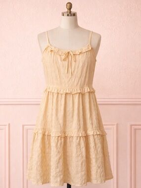 Lush Yellow Tiered Dress